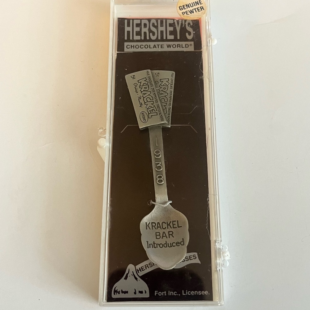 VINTAGE Hershey Chocolate Factory 1905 Pewter Spoon SEALED Krakel Introduced